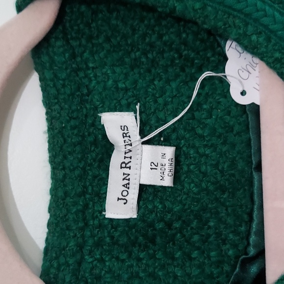 Joan Rivers Parisian Emerald Green Chic Woven Ruffle Jacket Size 12 #860 - Picture 2 of 9